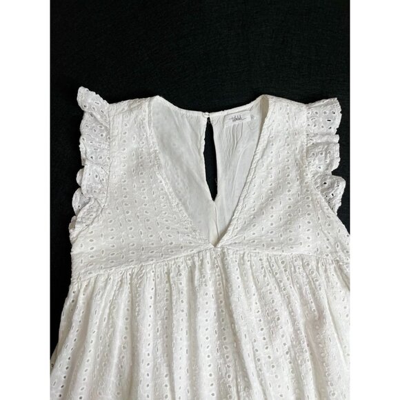 Talulah Eyelet Babydoll Dress White I've Got A Secret  Size S Built in Romper - Picture 7 of 10